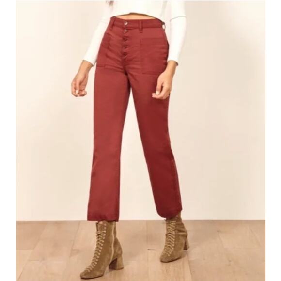Reformation Alicia Crop Pant Rust Womens Size 29 - Picture 1 of 15